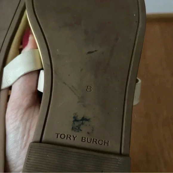 Tory Burch Women’s Miller Color Block Sweat Corn Yellow Leather Sandals Size 8 - Picture 7 of 7